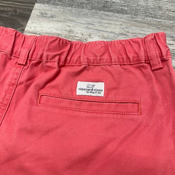 Vineyard Vines Coral Pink Boys L Jetty Stretch Whale Logo Beach Coastal‎ Shorts - Picture 5 of 12